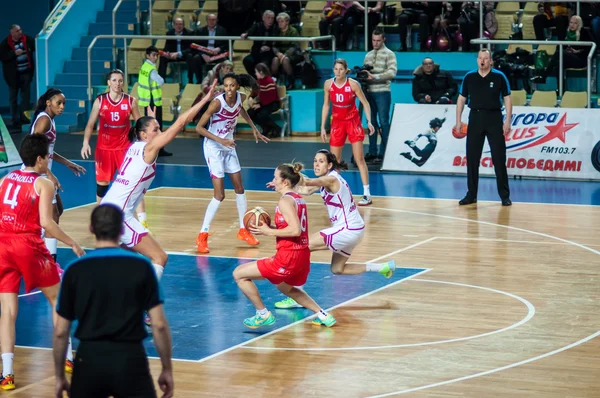 Basketball game Russia Spain... — Stock Photo, Image