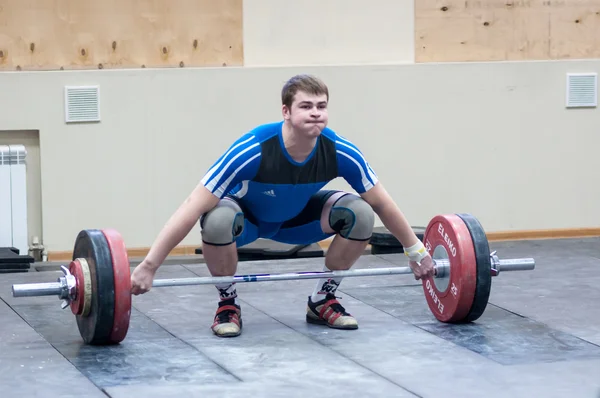 Heavy athletics, weightlifter... — Stock Photo, Image