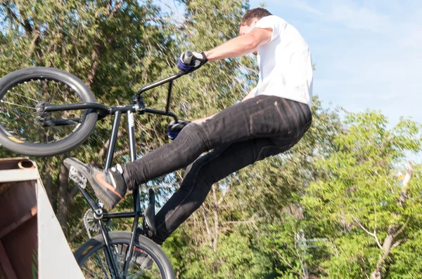 Gli appassionati di bike trial ... — Foto Stock