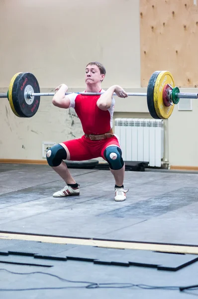 Heavy athletics, weightlifter... ... — Stock Photo, Image