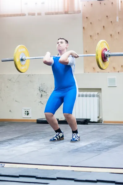 Heavy athletics, weightlifter... ... — Stock Photo, Image