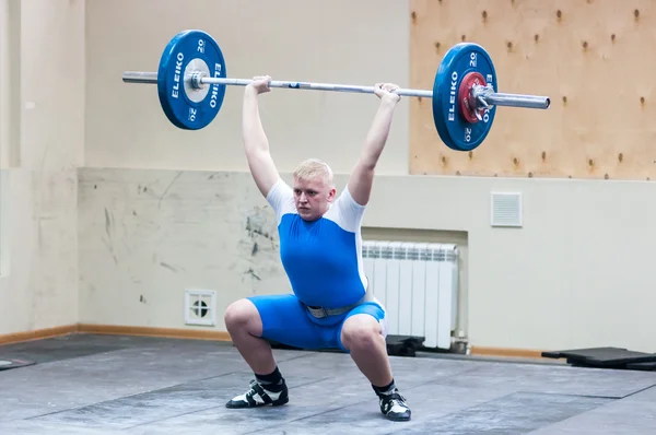 Heavy athletics, weightlifter... ... — Stock Photo, Image