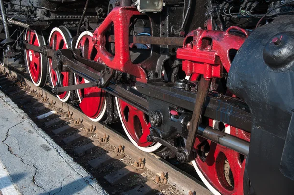 细节复古蒸汽机车 — 图库照片