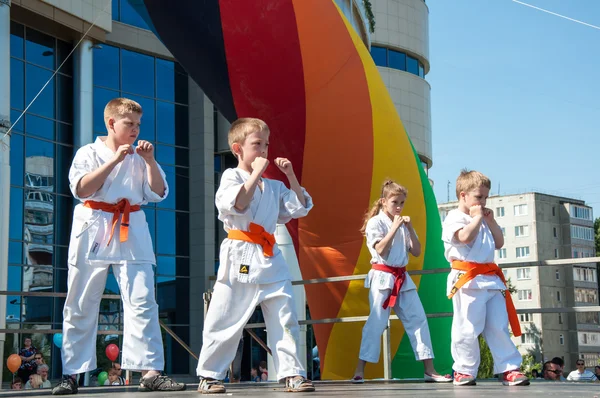 I bambini sono impegnati in Taekwondo — Foto Stock
