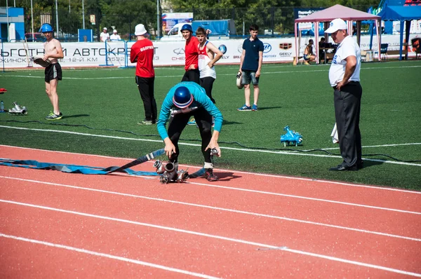 Fire relay race — Stock Photo, Image