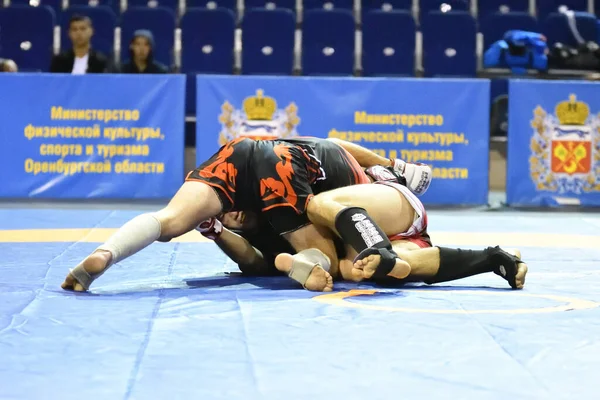 Orenburg Rusko Října 2019 Muži Utkají Pankration Wrestlingu Open Championship — Stock fotografie