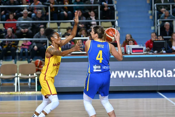 Orenburg Rusia Octubre 2019 Chica Juega Baloncesto Euroliga Partido Entre — Foto de Stock