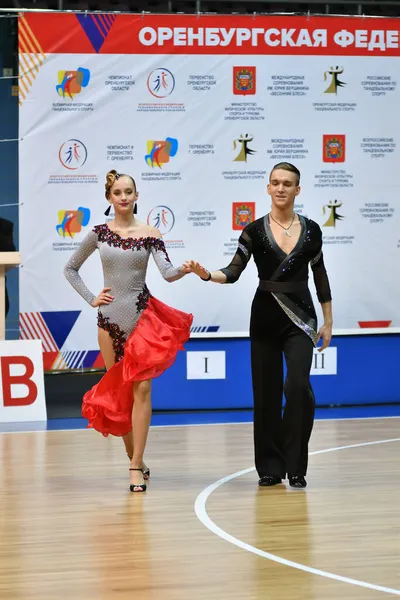 Orenburg Rússia Novembro 2019 Menina Menino Dançando Nos Campeonatos Abertos — Fotografia de Stock