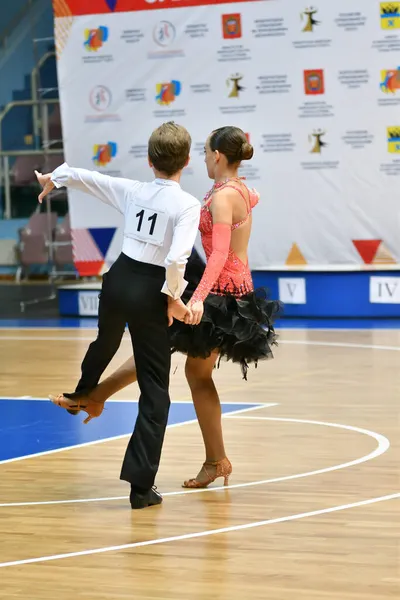 Orenburg Ryssland November 2019 Flicka Och Pojke Dansar Öppna Mästerskap — Stockfoto