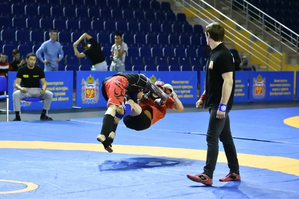 Orenburg Ryssland Oktober 2019 Män Tävlar Pankration Brottning Open Championship — Stockfoto