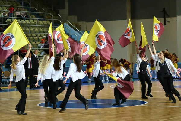 Orenburg Russland Oktober 2019 Cheerleader Mädchen Treten Beim Basketball Euroleague — Stockfoto