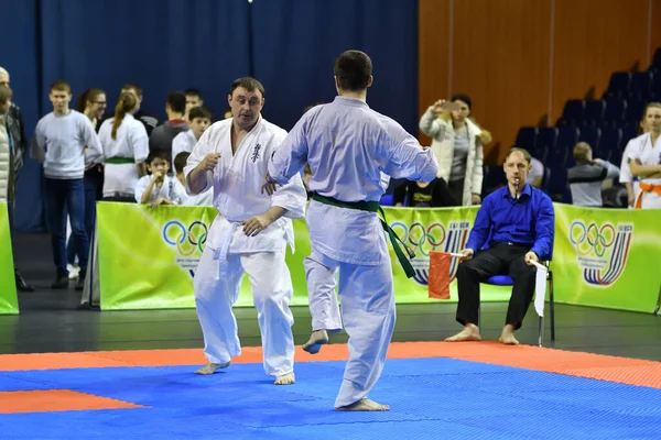 Orenburg Russia Marzo 2017 Anno Ragazzi Competono Nel Karate Sul — Foto Stock