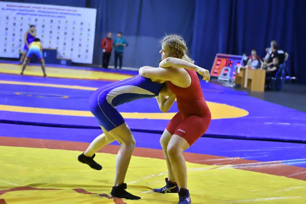 Orenburg Rusia Octubre 2017 Las Niñas Compiten Lucha Deportiva Torneo —  Fotos de Stock