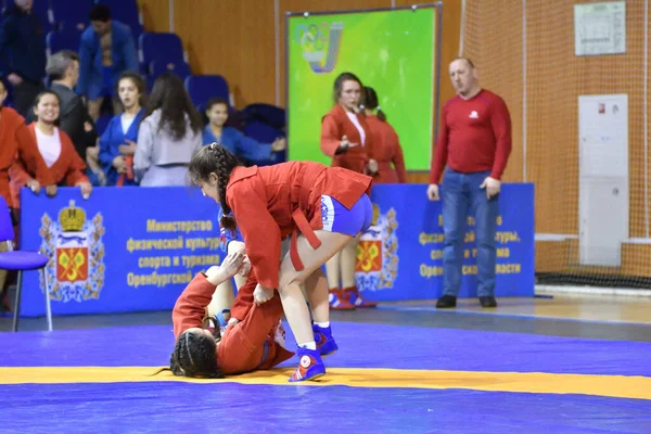Orenburg Rusia Febrero 2019 Competiciones Niñas Autodefensa Sin Armas Campeonato —  Fotos de Stock