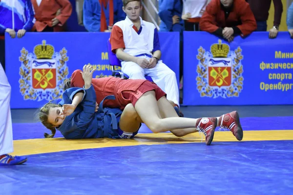 Orenburg Russia February 2019 Girls Competitions Self Defense Weapons Championship — Stock Photo, Image