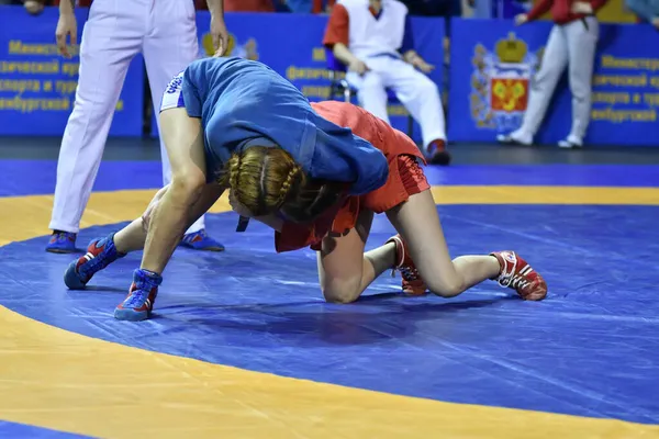 Orenburg Russia February 2019 Girls Competitions Self Defense Weapons Championship — Stock Photo, Image