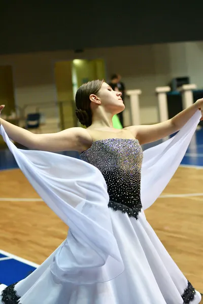 Orenburg Russia November 2019 Girl Boy Dancing Open Championships Cups — Stock Photo, Image