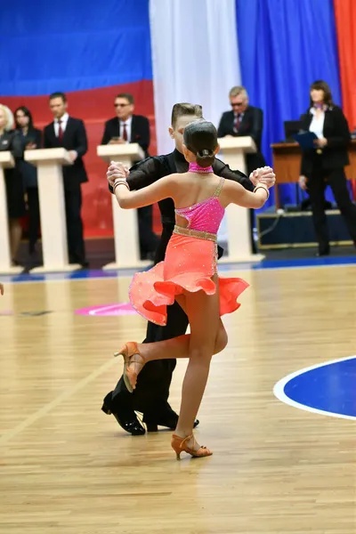 Orenburg Russia November 2019 Girl Boy Dancing Open Championships Cups — Stock Photo, Image