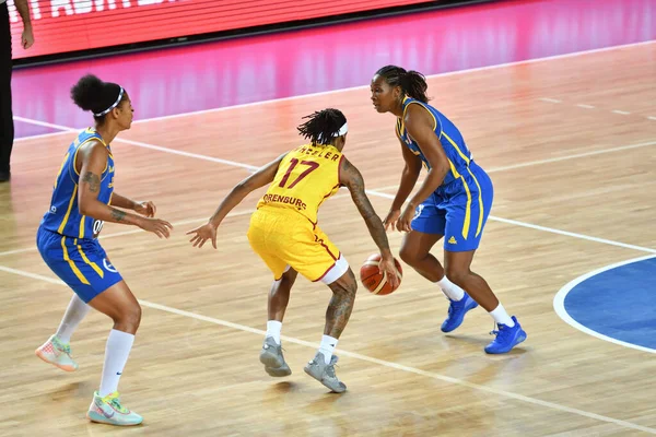 Orenburg Rusko Října 2019 Dívky Hrají Basketbal Euroligový Zápas Mezi — Stock fotografie