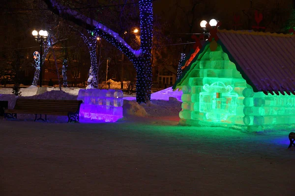 Eishütte Aus Dem Kindermärchen Silvester Stadtpark — Stockfoto