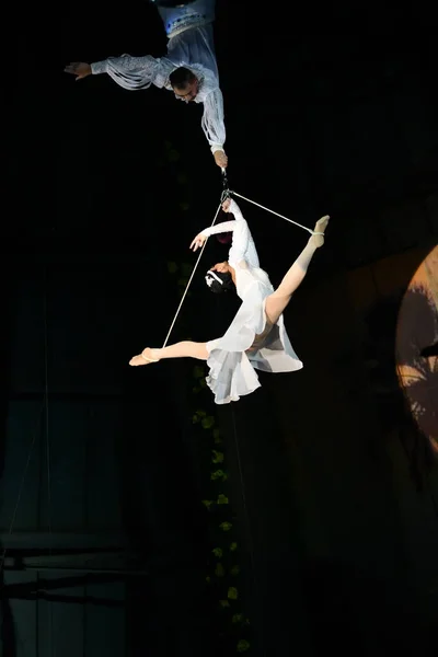 Orenburg Russia October 2019 Aerialists Perform Number Circus Arena — ストック写真