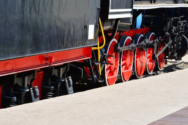 Russia Orenburg City Park Elementi Una Locomotiva Vapore Epoca — Foto Stock