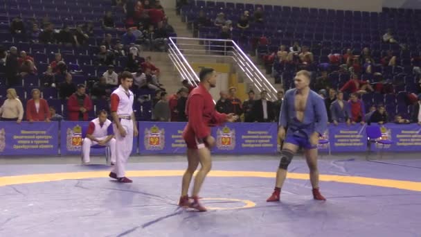 Orenburg Russia Ottobre 2019 Competizioni Maschili Autodifesa Senza Armi Nel — Video Stock