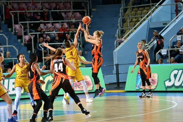 Orenburg Russia Novembre 2019 Ragazze Giocano Basket Nella Partita Del — Foto Stock
