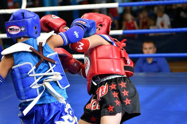Orenburg Russia October 2019 Boy Compete Thai Boxing Orenburg Cup — ストック写真