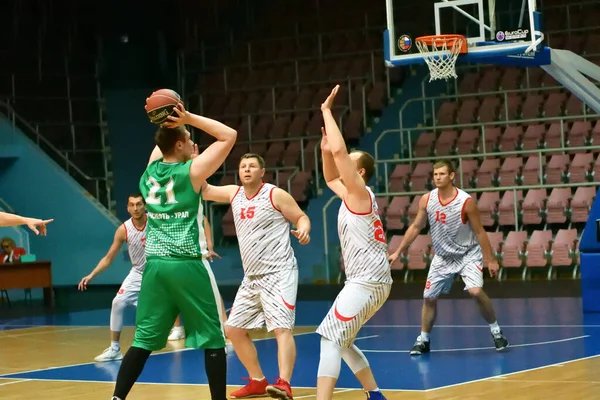 Orenburg Rusland Juni 2019 Mannen Spelen Basketbal Interregionale Finale Van — Stockfoto