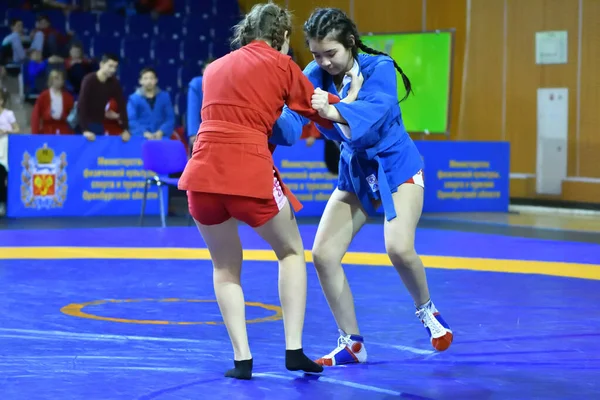 Orenburg Rusia Febrero 2019 Competiciones Niñas Autodefensa Sin Armas Campeonato —  Fotos de Stock