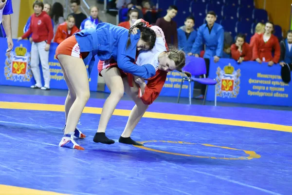 Orenburg Rusia Febrero 2019 Competiciones Niñas Autodefensa Sin Armas Campeonato —  Fotos de Stock