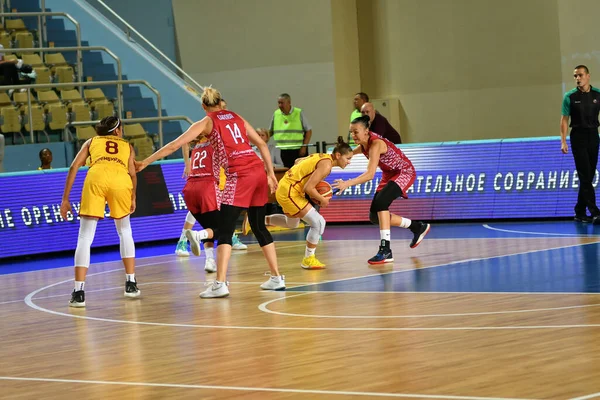 Orenburg Russia Ottobre 2019 Ragazze Giocano Basket Nella Partita Del — Foto Stock