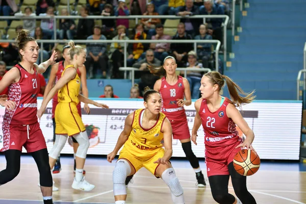 Orenburg Rusko Října 2019 Dívky Hrají Basketbal Zápase Ruského Mistrovství — Stock fotografie