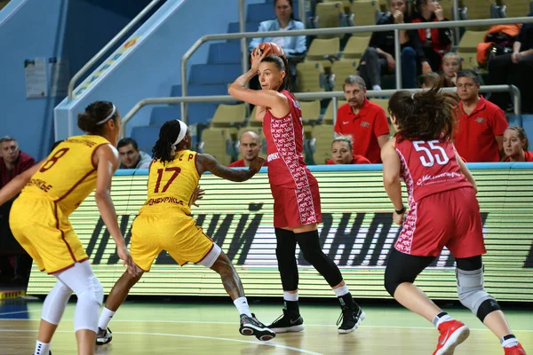 Orenburg Rússia Outubro 2019 Meninas Jogam Basquete Jogo Campeonato Russo — Fotografia de Stock