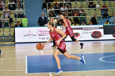 Orenburg, Rusya - 6 Ekim 2019: Kızlar Rusya Basketbol Şampiyonası 'nda 