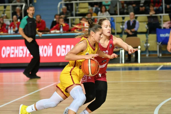 Orenburg Rusko Října 2019 Dívky Hrají Basketbal Zápase Ruského Mistrovství — Stock fotografie