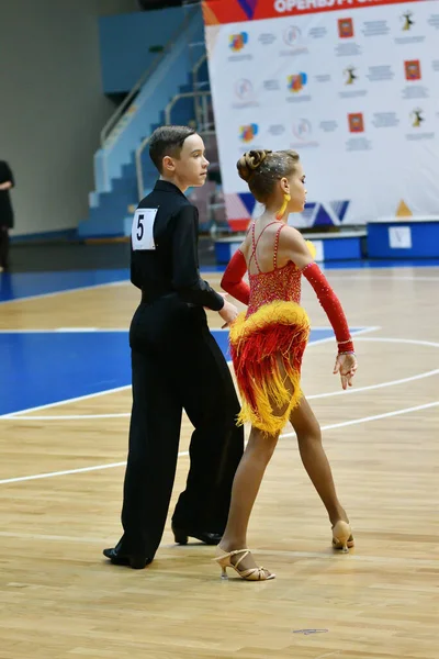 Orenburg Rússia Novembro 2019 Menina Menino Dançando Nos Campeonatos Abertos — Fotografia de Stock