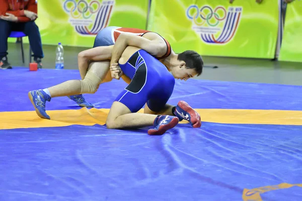 Orenburg Rusia Octubre 2017 Los Niños Compiten Lucha Deportiva Torneo — Foto de Stock