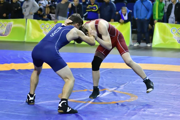 Orenburg Russia Ottobre 2017 Ragazzi Competono Nel Wrestling Sportivo Torneo — Foto Stock