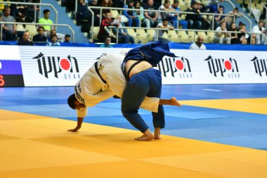 Orenburg, Rusya - 12-13 Mayıs 2018: Erkekler Avrupa Judo Kupası için judoda yarışıyor 