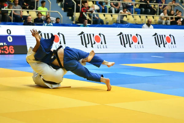 Orenburg Oroszország 2018 Május Fiúk Dzsúdóban Versenyeznek Európai Judo Kupáért — Stock Fotó