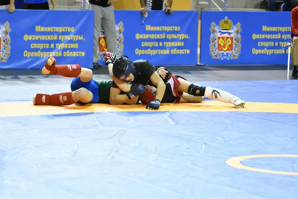 Orenburg Rusko Října 2019 Muži Utkají Pankration Wrestling Open Championship — Stock fotografie