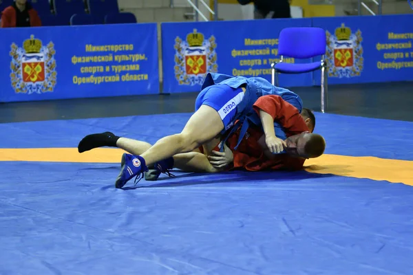 Orenburg Rússia Outubro 2019 Meninos Competem Sambo Campeonato Região Orenburg — Fotografia de Stock