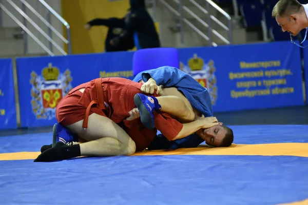 Orenburg Rússia Outubro 2019 Meninos Competem Sambo Campeonato Região Orenburg — Fotografia de Stock