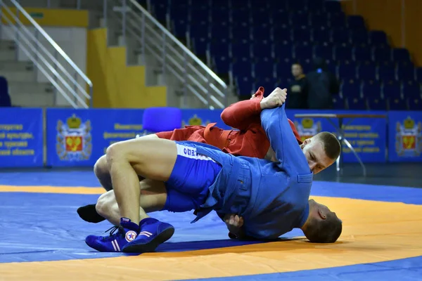 Orenburg Rússia Outubro 2019 Meninos Competem Sambo Campeonato Região Orenburg — Fotografia de Stock