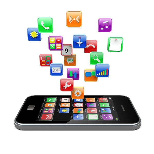 Symbole für Smartphone-Apps Stockbild