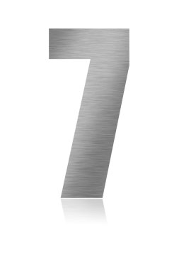 7 numara. Fırçalanmış alüminyum şekil.