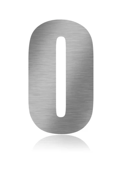 Número 0. Figura de aluminio cepillado . — Foto de Stock