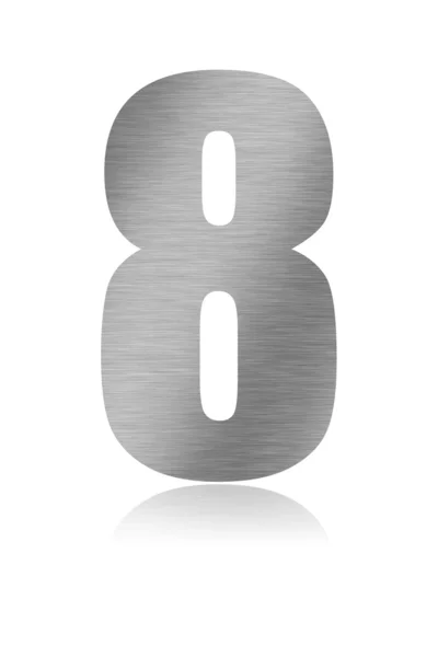 Numero 8. Figura in alluminio spazzolato . — Foto Stock